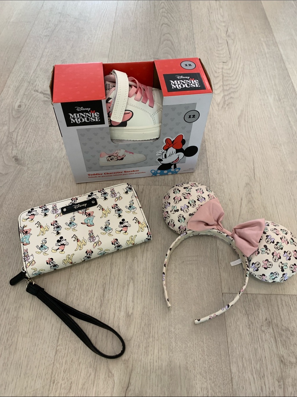 Disney Minnie Mouse Toddler Sneakers, ears, & wrist wallet